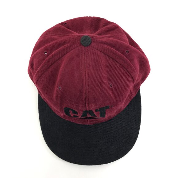 Vintage Caterpillar Snapback Cap Hat Tonkin Made In USA Maroon Black Adjustable - Picture 5 of 10